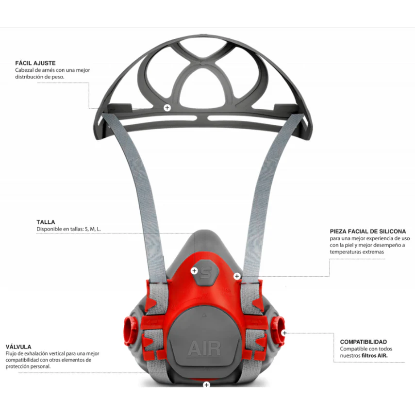 Respirador Medio Rostro Air S950 - Imagen 3